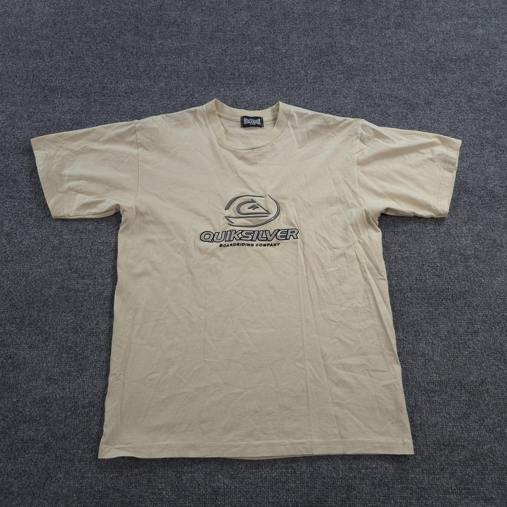 Vintage Quiksilver Shirt Mens L‎ Beige Boardriding Company Surf Skater QSD Tee